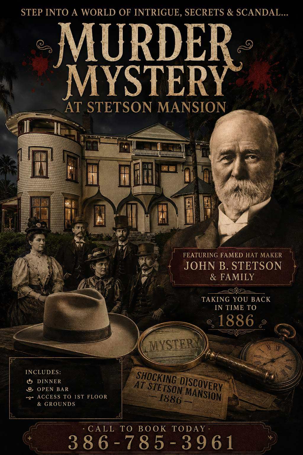 The Stetson Mansion murder mystery poster