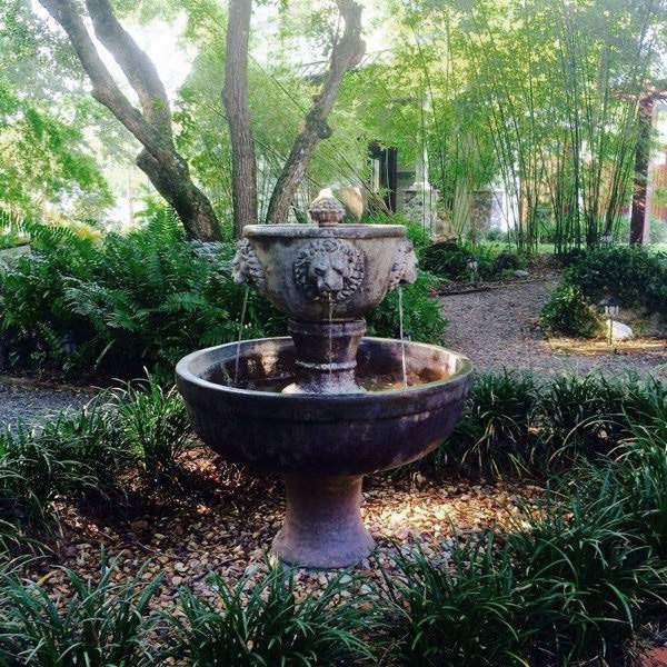 The fountain in Sophie’s Garden, the meandering meditation garden