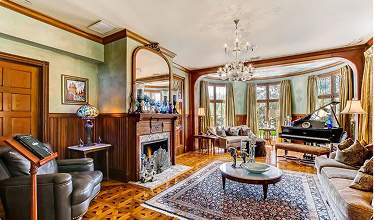 A parlor inside the Stetson Mansion