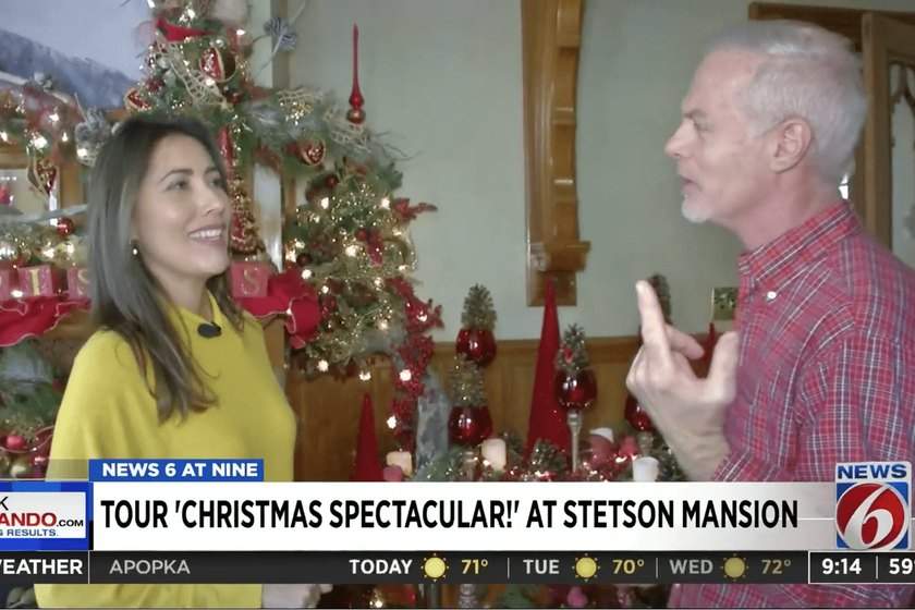Stetson Mansion decked out for the holidays .- Featured by ClickOrlando.com