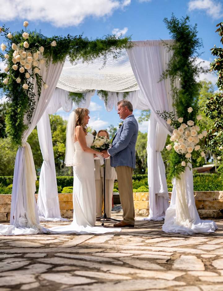 A bridal bouquet of garden roses and eucalyptus