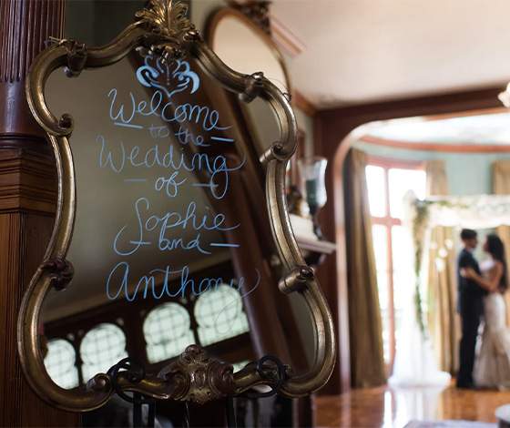 A wedding reception at the Stetson Mansion